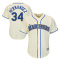 Davalo S.Mariners #34 Felix Hernandez Player Cream Majestic Home Cool Base Limited Stitched Jerseys