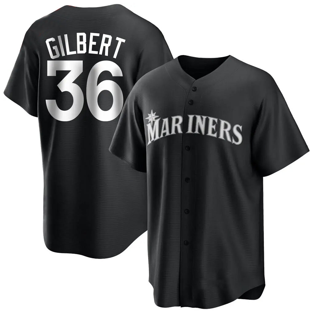 Davalo S.Mariners #36 Logan Gilbert Player Black Home Limited Stitched Jerseys