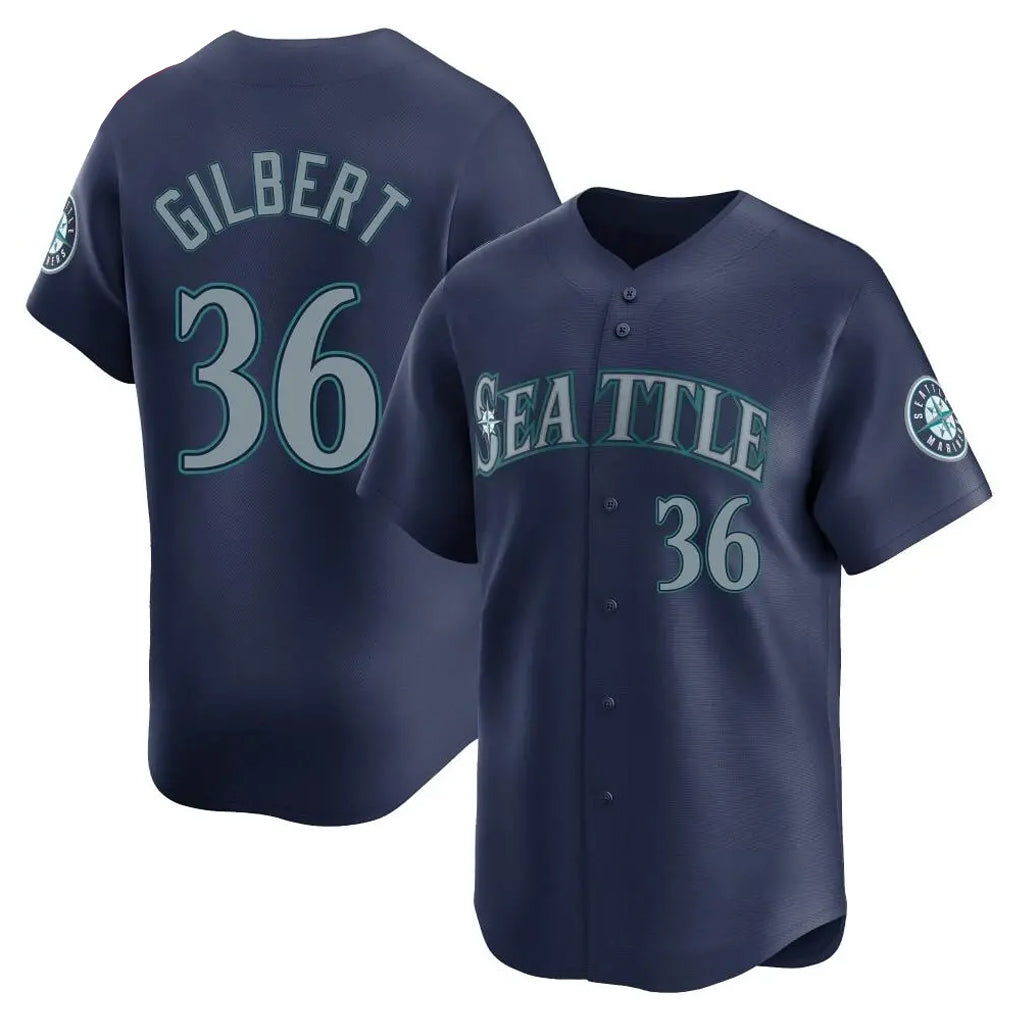 Davalo S.Mariners #36 Logan Gilbert Player Navy Home Limited Stitched Jerseys