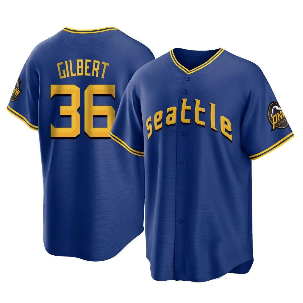Davalo S.Mariners #36 Logan Gilbert Player Royal City Connect Home Game Stitched Jerseys