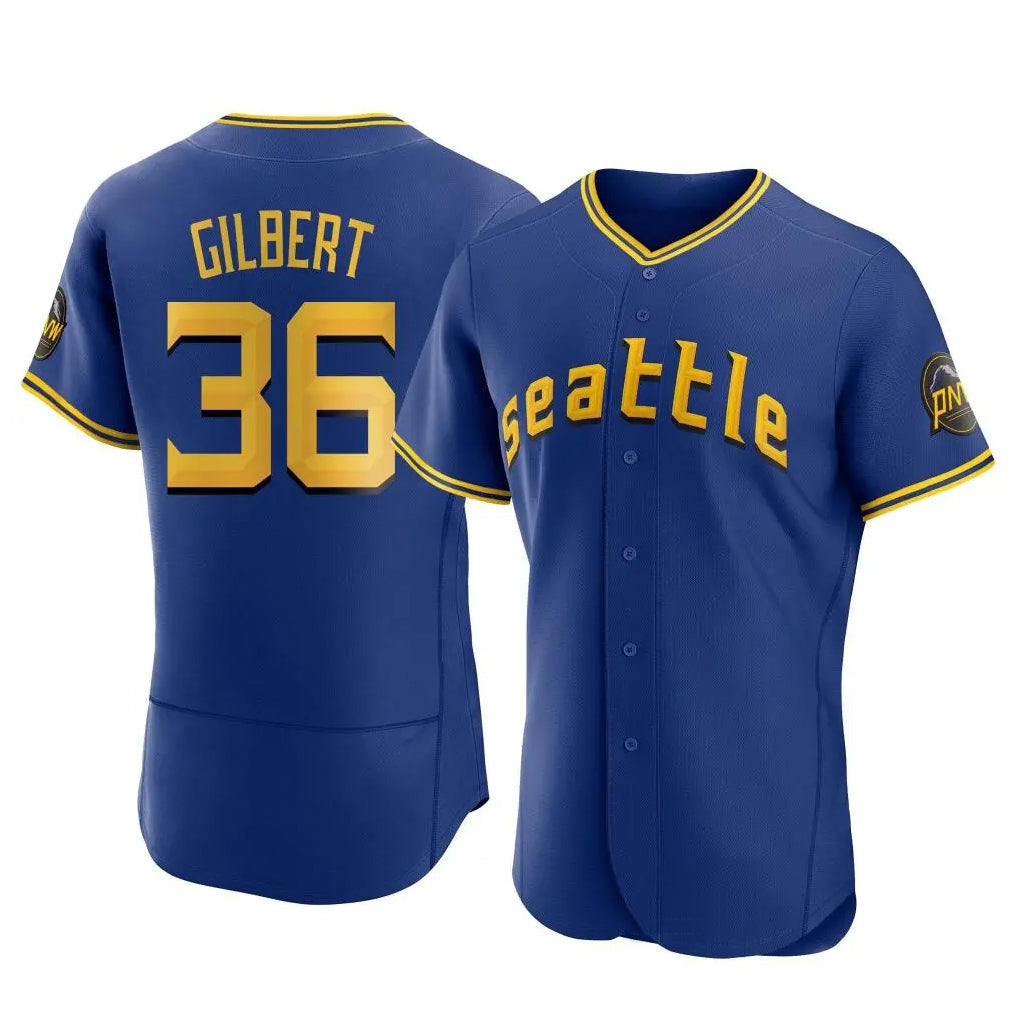 Davalo S.Mariners #36 Logan Gilbert Player Royal City Connect Home Limited Elite Stitched Jerseys