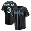 Davalo S.Mariners #3 J.P. Crawford Player Black Fashion Home Limited Stitched Jerseys