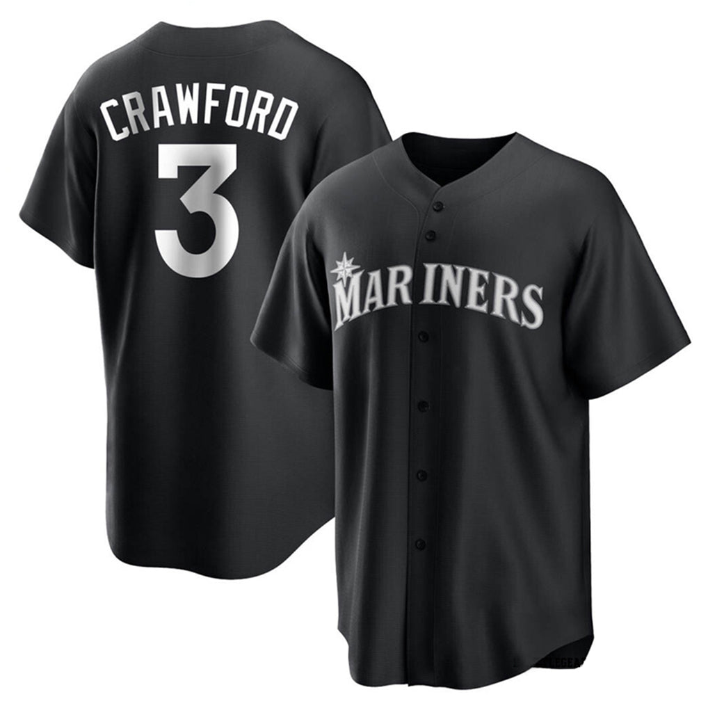 Davalo S.Mariners #3 J.P. Crawford Player Black Home Limited Stitched Jerseys