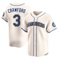 Davalo S.Mariners #3 J.P. Crawford Player Cream Home Limited Stitched Jerseys