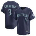 Davalo S.Mariners #3 J.P. Crawford Player Navy Home Limited Stitched Jerseys
