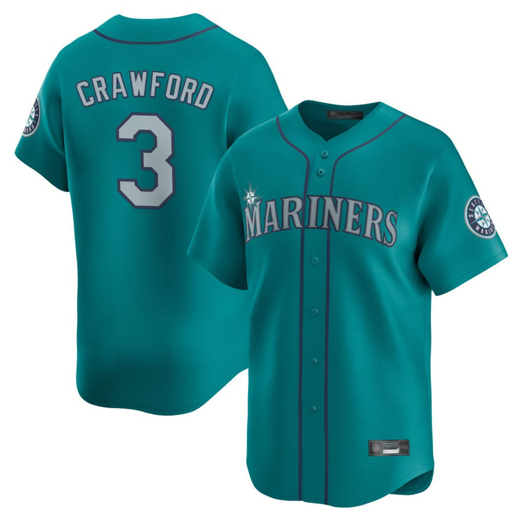 Davalo S.Mariners #3 J.P. Crawford Player Teal Home Limited Stitched Jerseys