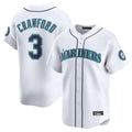 Davalo S.Mariners #3 J.P. Crawford Player White Home Limited Stitched Jerseys