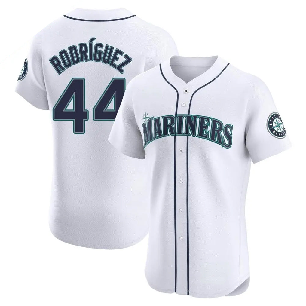 Davalo S.Mariners #44 Julio Rodriguez Player White Home Limited Elite Stitched Jerseys