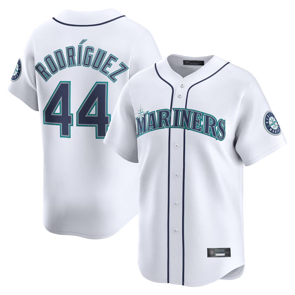 Davalo S.Mariners #44 Julio Rodriguez Player White Home Limited Stitched Jerseys