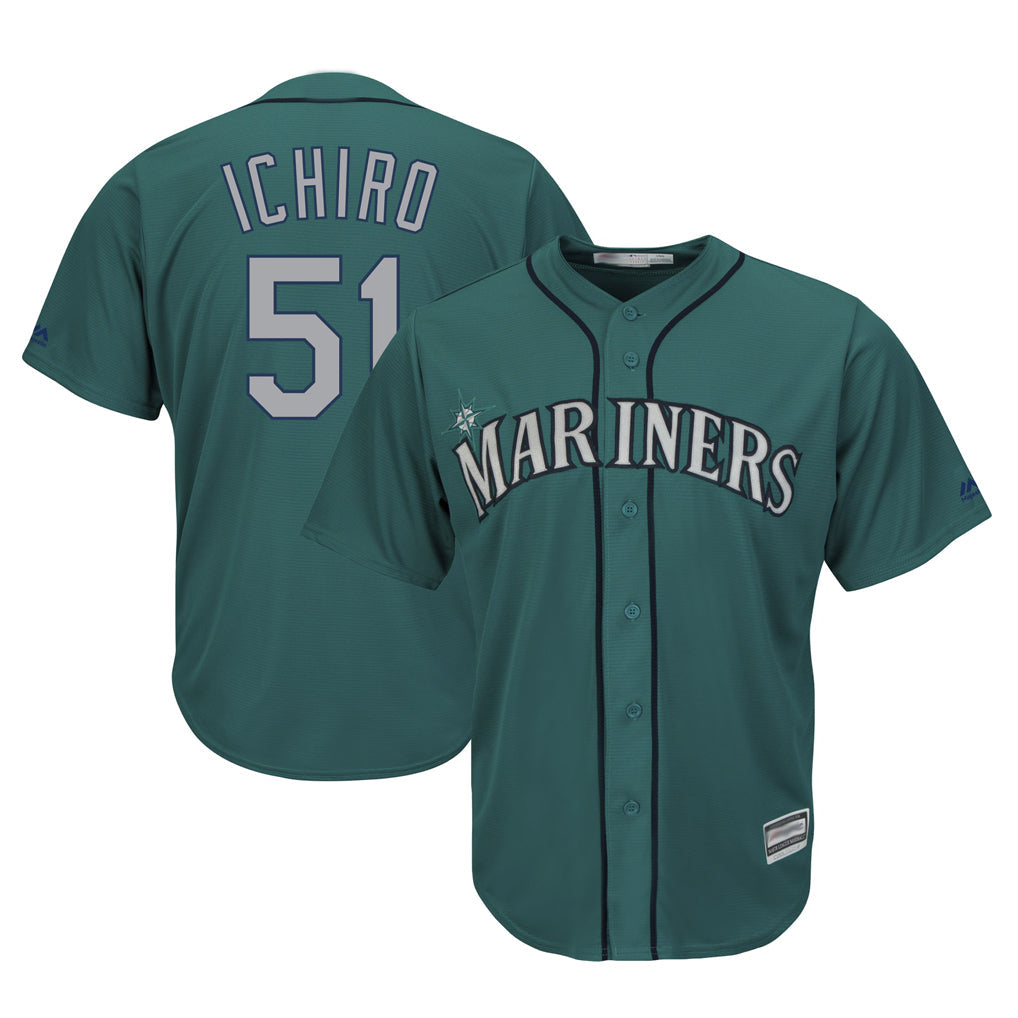 Davalo S.Mariners #51 Ichiro Suzuki Player Aqua Majestic Cool Base Limited Stitched Jerseys