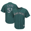 Davalo S.Mariners #51 Ichiro Suzuki Player Aqua Majestic Cool Base Limited Stitched Jerseys