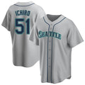 Davalo S.Mariners #51 Ichiro Suzuki Player Gray Home Game Stitched Jerseys