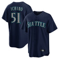 Davalo S.Mariners #51 Ichiro Suzuki Player Navy Home Game Stitched Jerseys