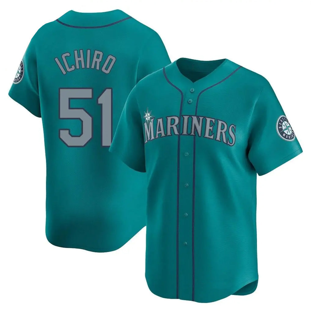 Davalo S.Mariners #51 Ichiro Suzuki Player Teal Home Limited Stitched Jerseys