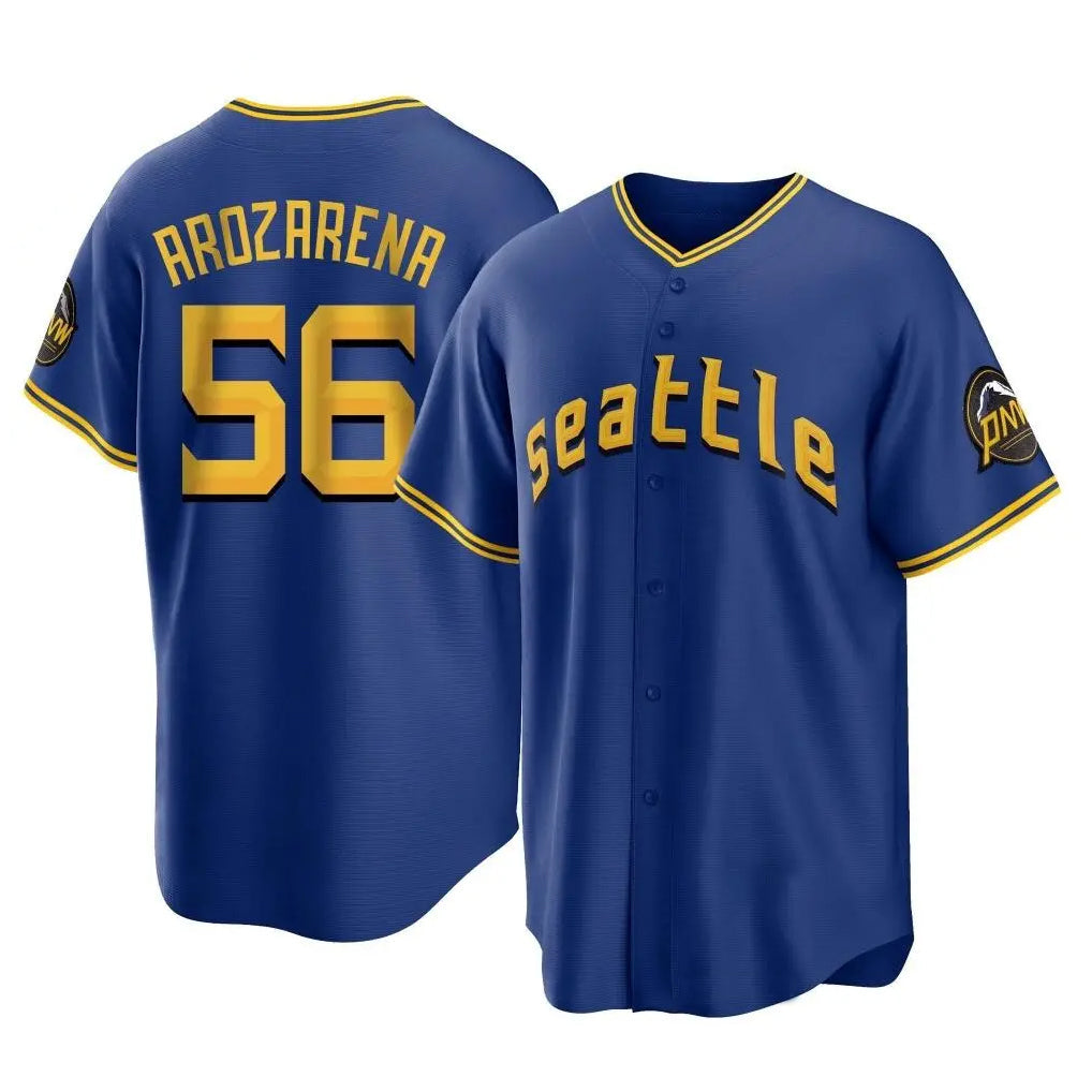 Davalo S.Mariners #56 Randy Arozarena Player Royal Home Game Stitched Jerseys