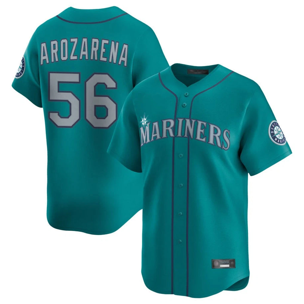 Davalo S.Mariners #56 Randy Arozarena Player Teal Home Limited Stitched Jerseys