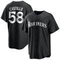 Davalo S.Mariners #58 Luis Castillo Player Black Home Limited Stitched Jerseys