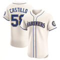 Davalo S.Mariners #58 Luis Castillo Player Cream Home Limited Elite Stitched Jerseys