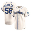 Davalo S.Mariners #58 Luis Castillo Player Cream Home Limited Stitched Jerseys