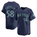 Davalo S.Mariners #58 Luis Castillo Player Navy Home Limited Stitched Jerseys