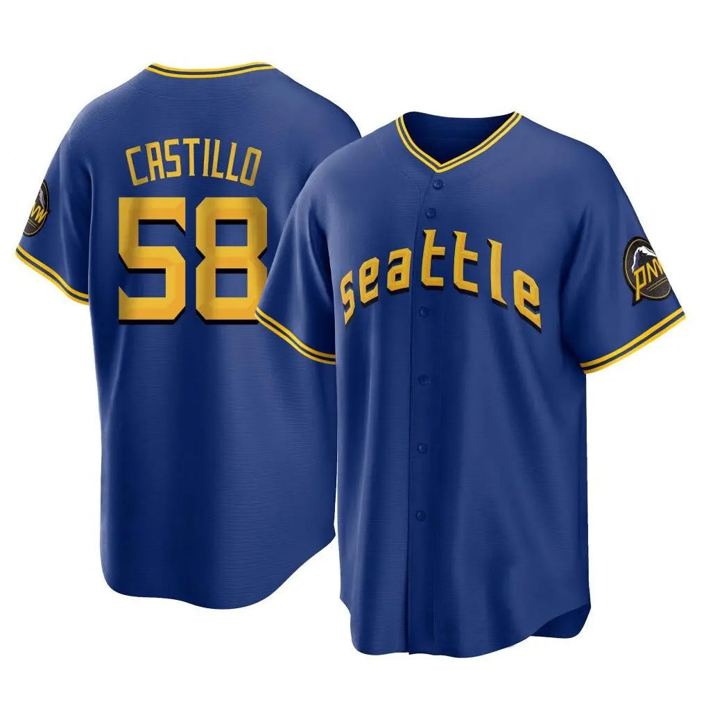 Davalo S.Mariners #58 Luis Castillo Player Royal City Connect Home Game Stitched Jerseys