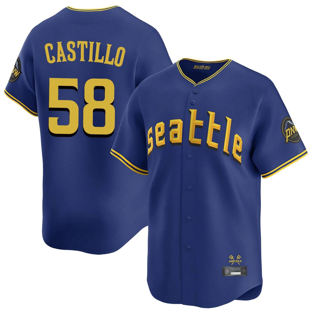 Davalo S.Mariners #58 Luis Castillo Player Royal City Connect Home Limited Stitched Jerseys