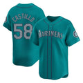 Davalo S.Mariners #58 Luis Castillo Player Teal Home Limited Stitched Jerseys