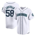 Davalo S.Mariners #58 Luis Castillo Player White Home Limited Stitched Jerseys