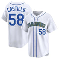 Davalo S.Mariners #58 Luis Castillo Player White Throwback Cooperstown Collection Limited Game Stitched Jerseys