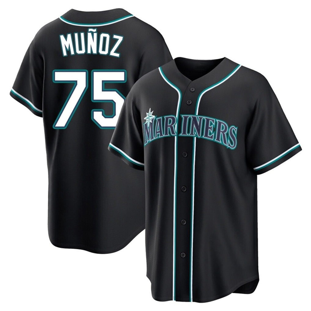 Davalo S.Mariners #75 Andres Munoz Player Black Fashion Home Limited Stitched Jerseys