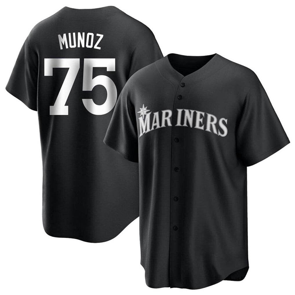 Davalo S.Mariners #75 Andres Munoz Player Black Home Limited Stitched Jerseys