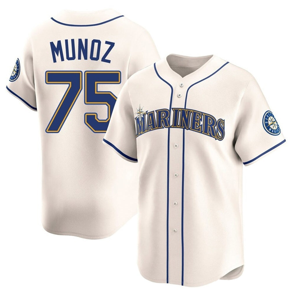 Davalo S.Mariners #75 Andres Munoz Player Cream Home Limited Stitched Jerseys