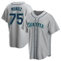 Davalo S.Mariners #75 Andres Munoz Player Gray Home Game Stitched Jerseys