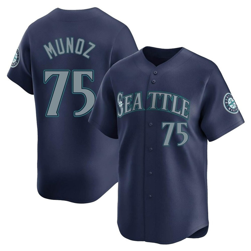 Davalo S.Mariners #75 Andres Munoz Player Navy Home Limited Stitched Jerseys