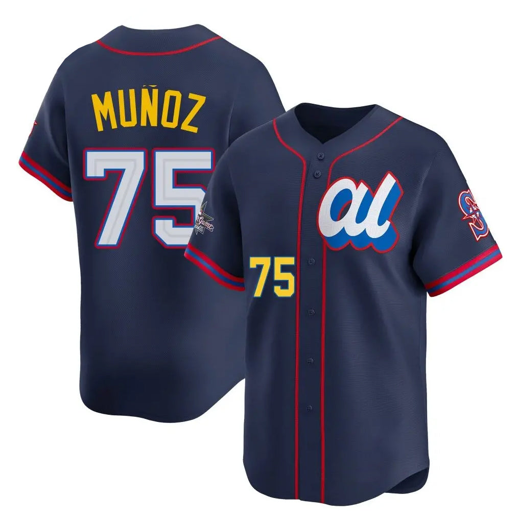 Davalo S.Mariners #75 Andres Munoz Player Navy Limited American League All-Star Edition Stitched Jerseys