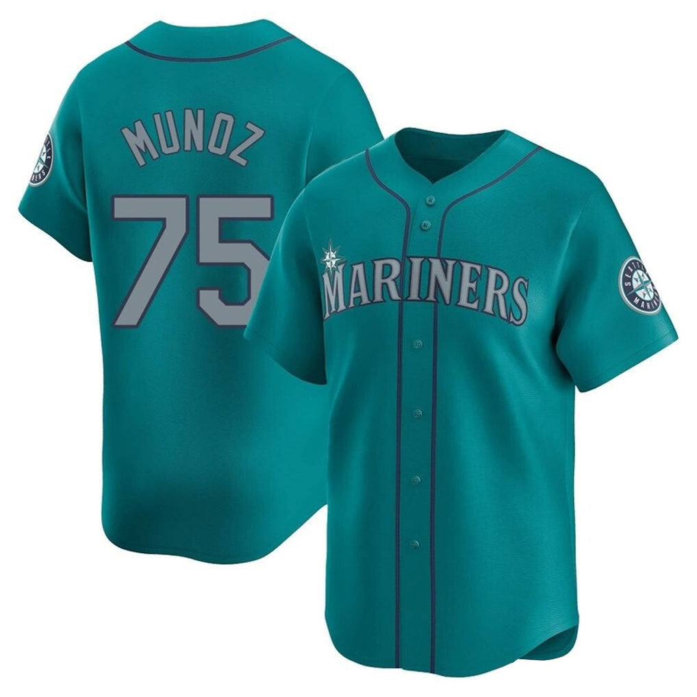 Davalo S.Mariners #75 Andres Munoz Player Teal Home Limited Stitched Jerseys