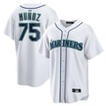Davalo S.Mariners #75 Andres Munoz Player White Home Game Stitched Jerseys