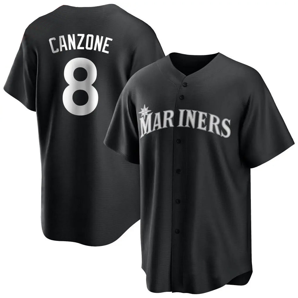 Davalo S.Mariners #8 Dominic Canzone Player Black Home Limited Stitched Jerseys