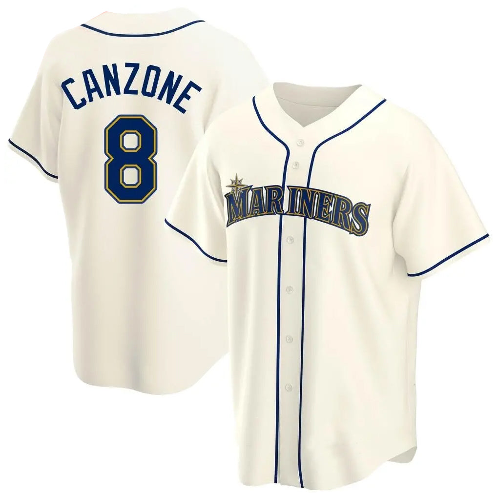 Davalo S.Mariners #8 Dominic Canzone Player Cream Home Game Stitched Jerseys