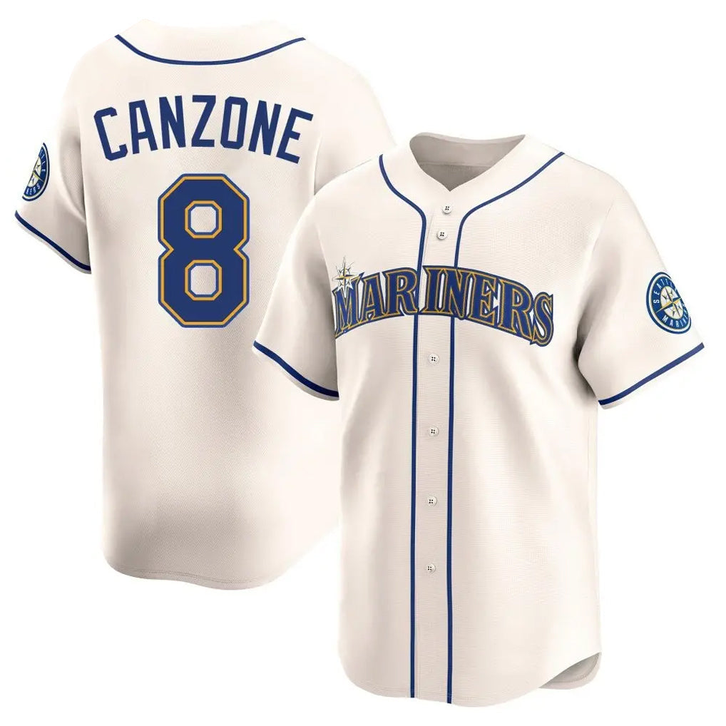 Davalo S.Mariners #8 Dominic Canzone Player Cream Home Limited Stitched Jerseys