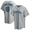 Davalo S.Mariners #8 Dominic Canzone Player Gray Home Game Stitched Jerseys