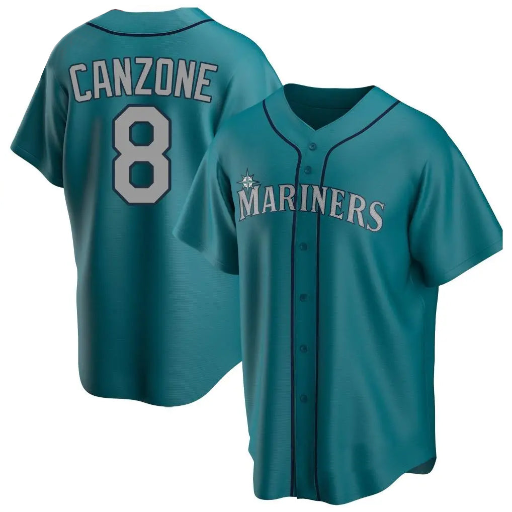 Davalo S.Mariners #8 Dominic Canzone Player Teal Home Game Stitched Jerseys