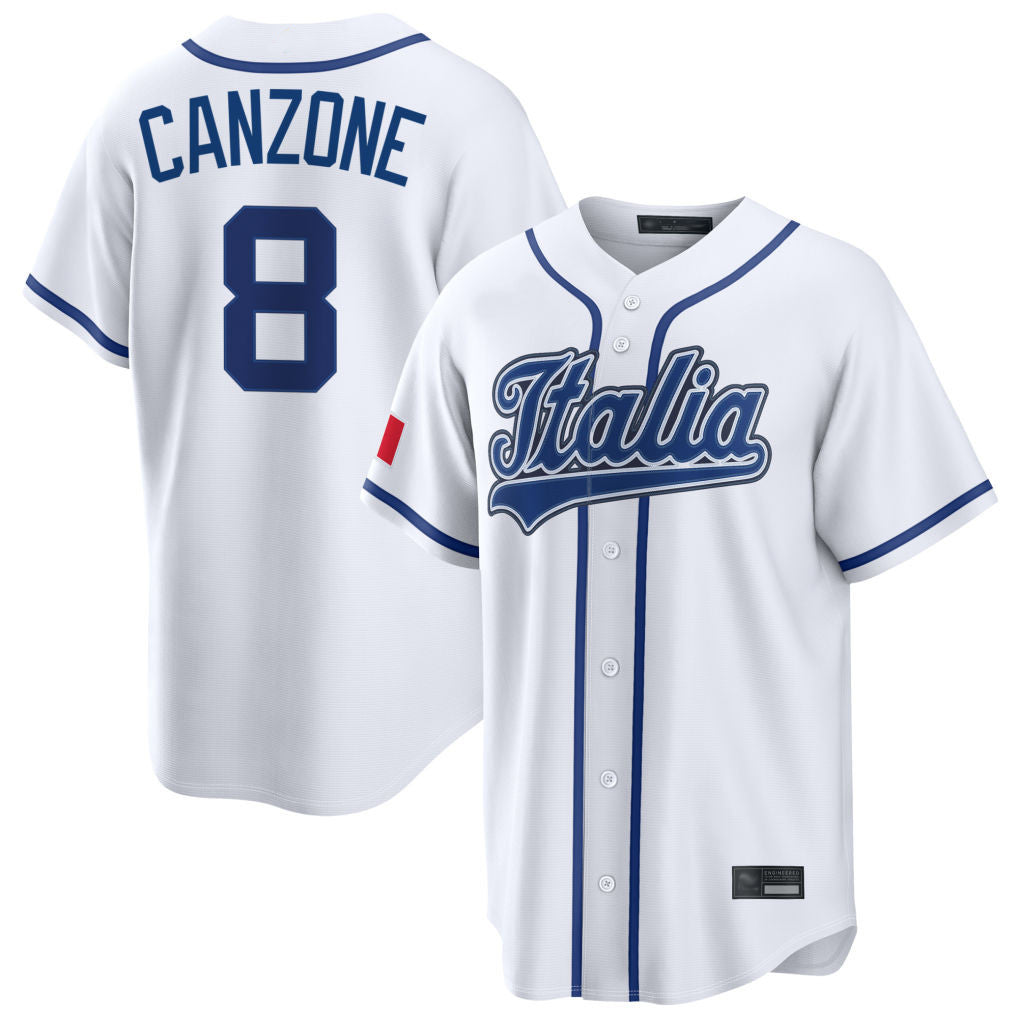 Davalo S.Mariners #8 Dominic Canzone Player White Italy 2026 World Classic Home Game Stitched Jerseys
