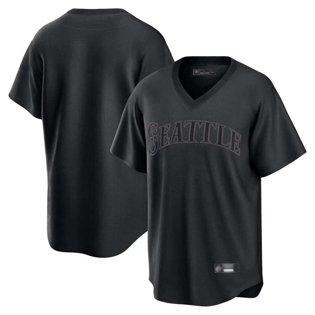Davalo S.Mariners Blank Player Black Replica Fashion T-shirt Stitched Jerseys