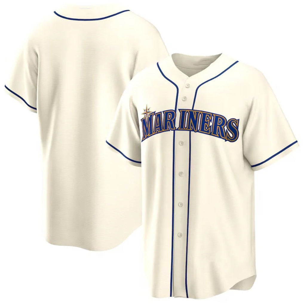 Davalo S.Mariners Blank Player Cream Home Game Stitched Jerseys
