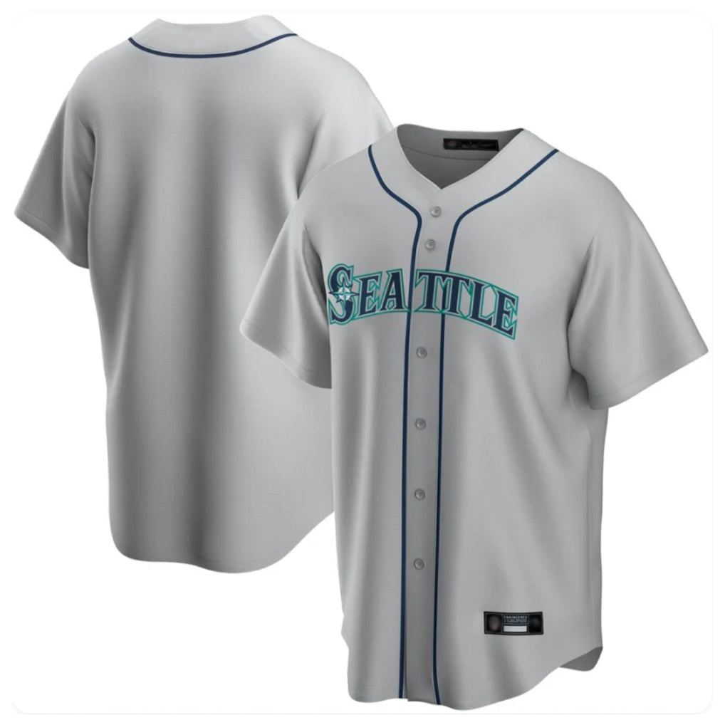 Davalo S.Mariners Blank Player Gray Home Game Stitched Jerseys