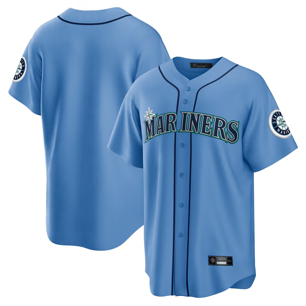 Davalo S.Mariners Blank Player Light Blue Home Limited Stitched Jerseys