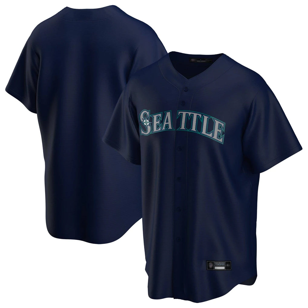 Davalo S.Mariners Blank Player Navy Home Game Stitched Jerseys