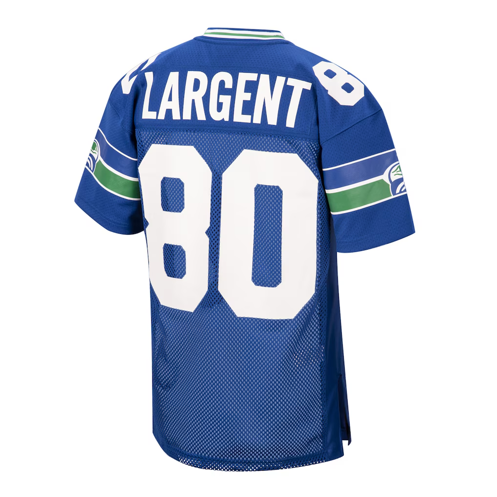 Davalo S.Seahawks 1985 #80 Steve Largent Mitchell & Ness Royal Authentic Throwback Retired Player Stitched Puhic Jersey