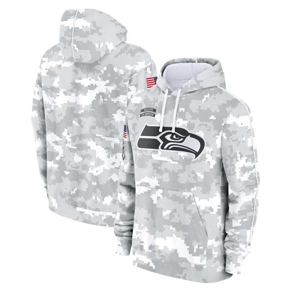 Davalo S.Seahawks Arctic Camo Limited Salute to Service Pullover Hoodies Game Blank Player Stitched Jerseys